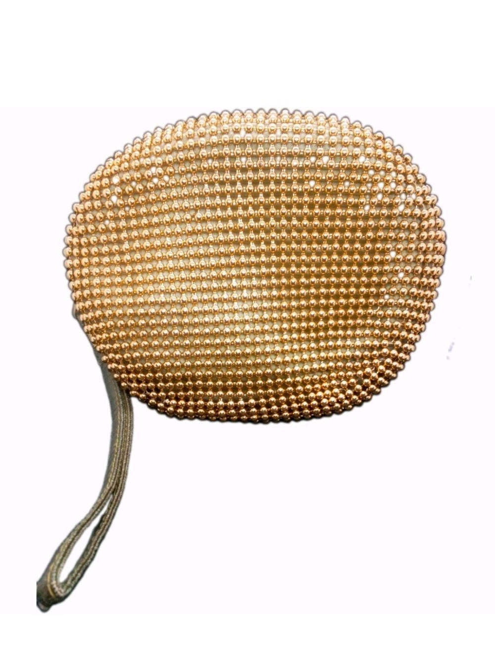 Gold Beaded Wristlet Clutch - Elegant Evening Accessory